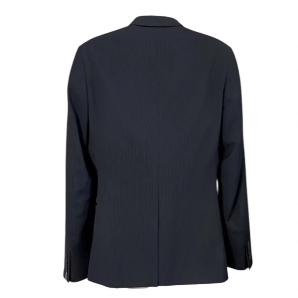 H&M Mens Dark Navy Blue Pinstriped Blazer Suit Jacket Sz 36R